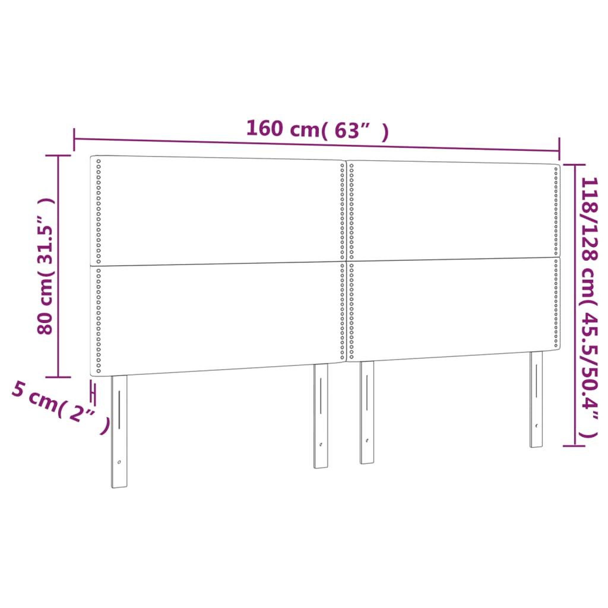 Voir la diapositive 6 : VIDAXL Tete de lit a LED Noir 160x5x118/128 cm Similicuir
