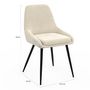Voir la diapositive 6 : ID MARKET Lot de 6 chaises THALYA en velours beige avec accoudoirs