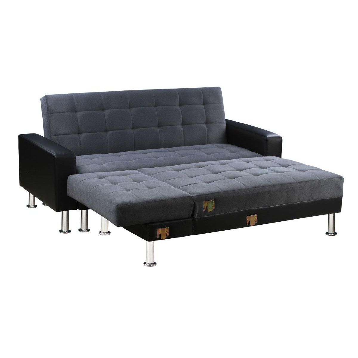 Habitat et Jardin Canapé d'angle convertible et réversible  Theo  - 4 places - Noir / Gris