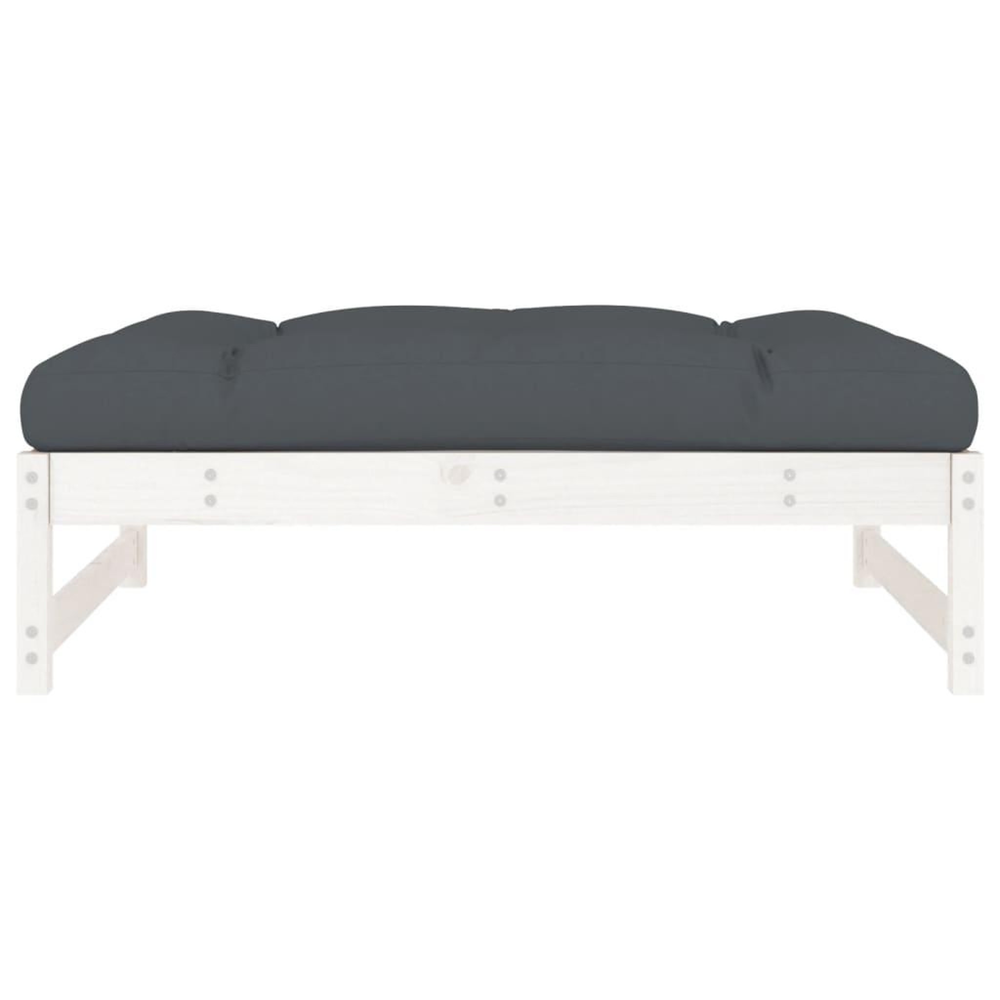 Voir la diapositive 4 : VIDAXL Repose-pied de jardin 120x80 cm blanc bois de pin massif