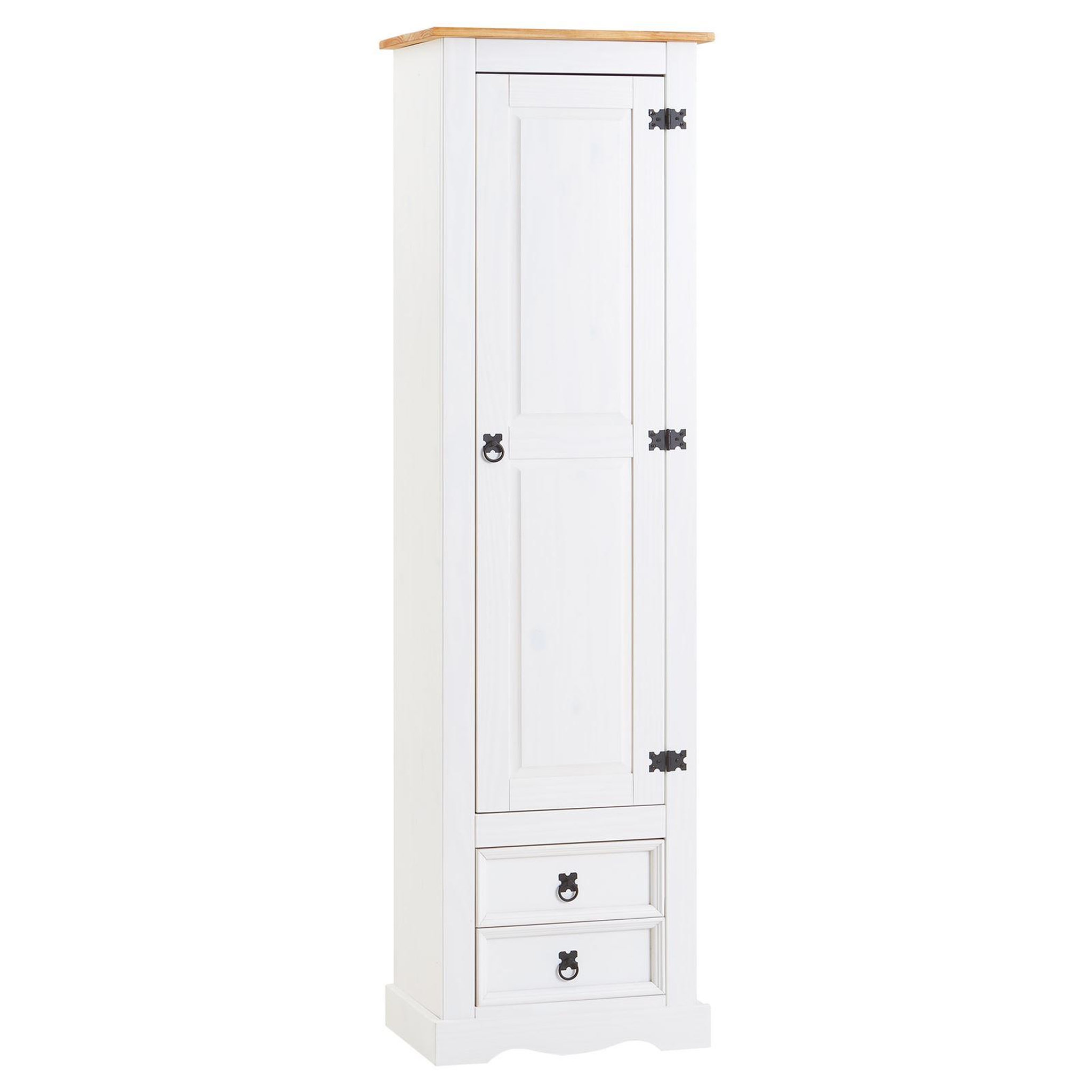 Voir la diapositive 4 : IDIMEX Armoire TEQUILA avec 1 porte et 2 tiroirs, en pin massif