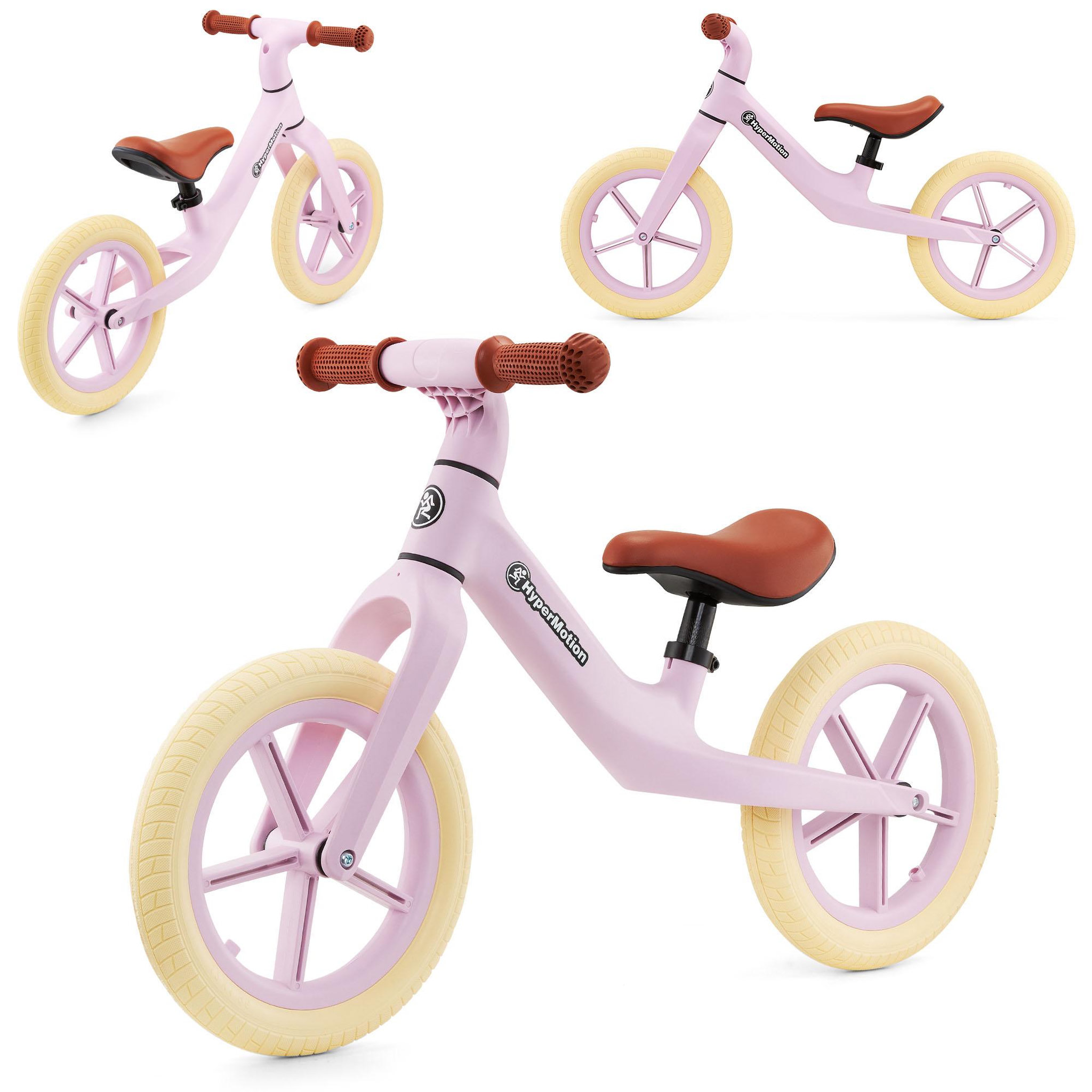 HYPERMOTION Draisienne Enfant HyperMotion Marcelo Rose 12 Pouces, Légère et Selle Réglable dès 18 Mois