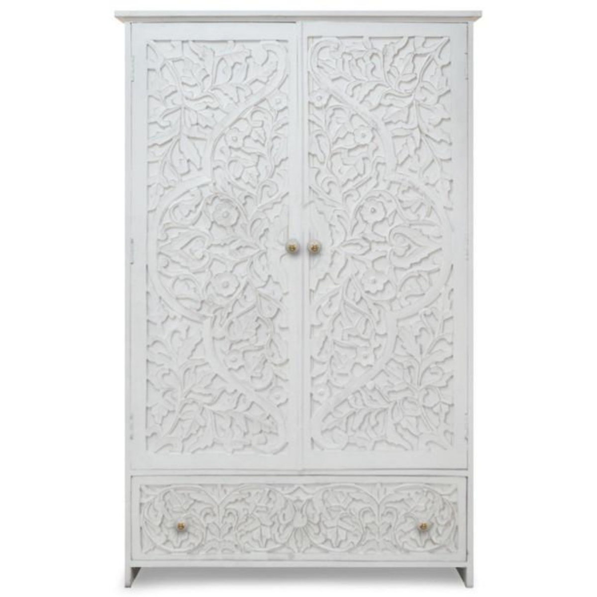 Paris Prix Armoire 2 Portes & 1 Tiroir  Ayan  183cm Blanc