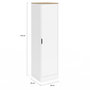 Voir la diapositive 5 : ID MARKET Armoire de rangement NOUK 1 porte avec étagères blanc et bois