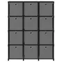 VIDAXL Etagere a 12 cubes avec boîtes Noir 103x30x141 cm Tissu