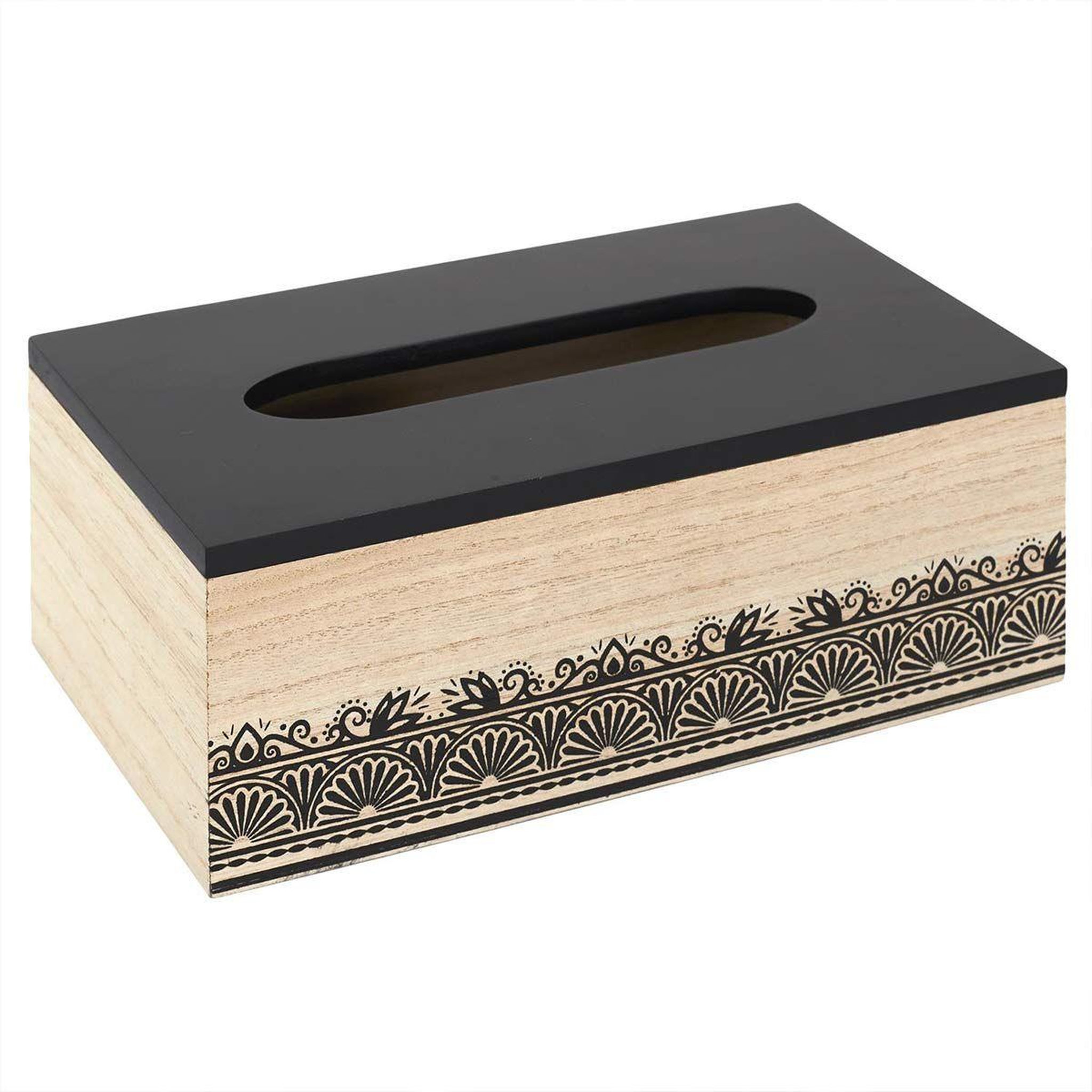 Voir la diapositive 2 : The Home Deco Factory Boîte à mouchoir déco  mirage  24cm noir