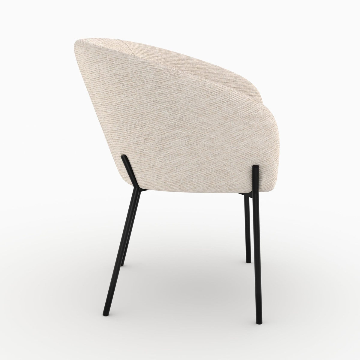 Rendez vous déco Chaise en tissu blanc chiné - Andy