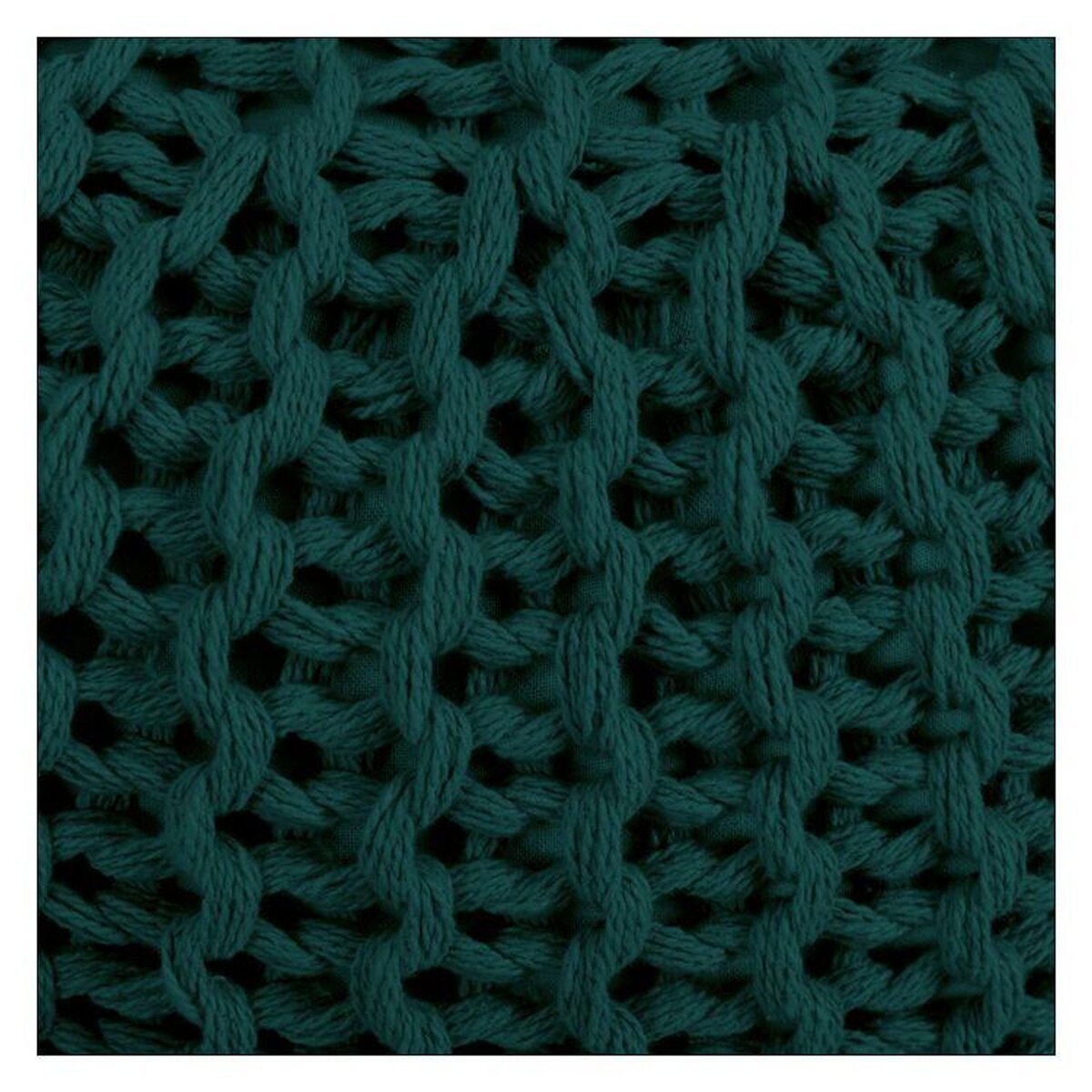 Rendez vous déco Pouf tricot rond en coton jaune moutarde D40 cm - Elisa