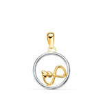 L'ATELIER D'AZUR Pendentif Or 18 Carats 750 Bicolore Jaune et Blanc - Motif Infini / Infinity - Chaine Offerte