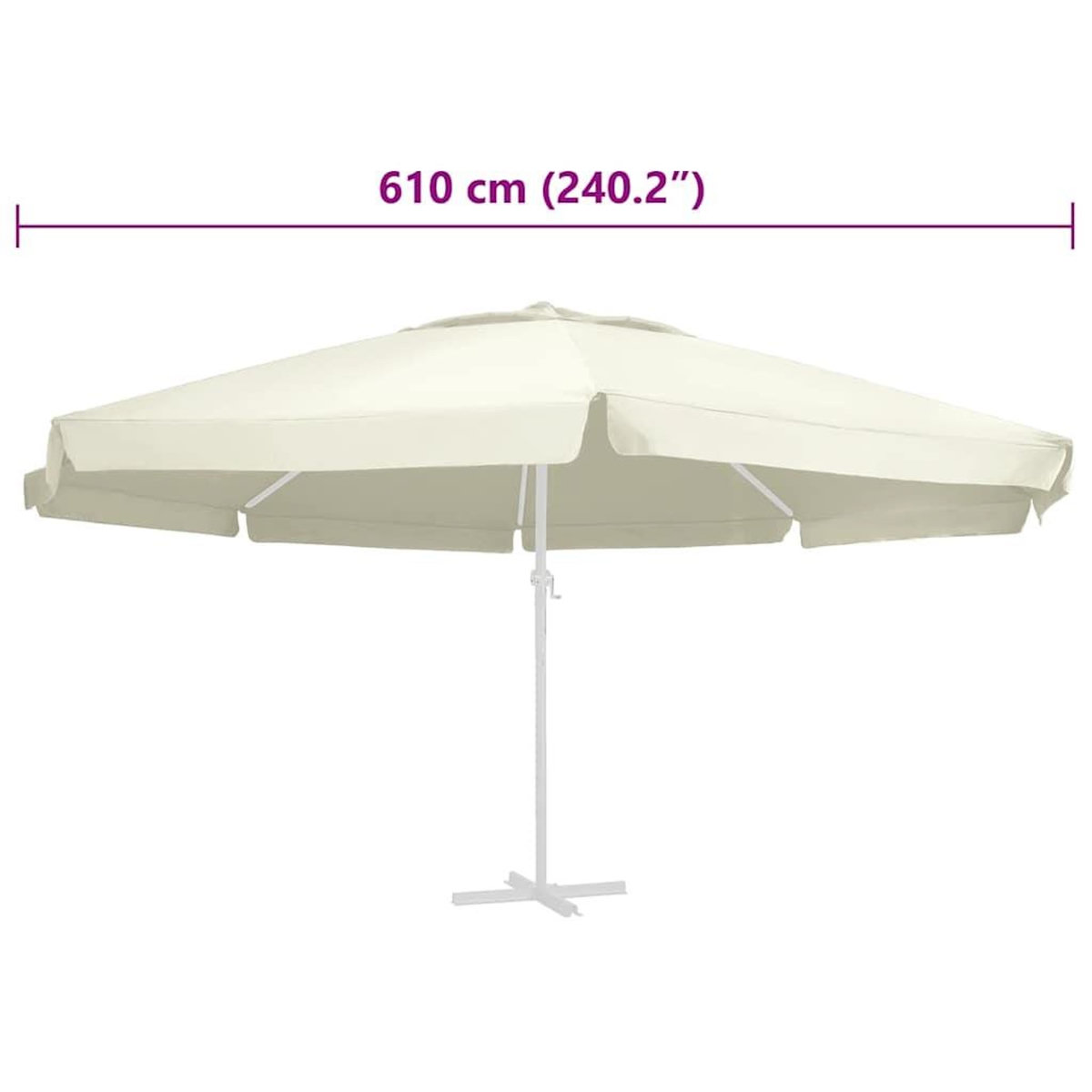 VIDAXL Tissu de remplacement pour parasol d'exterieur Sable 610 cm