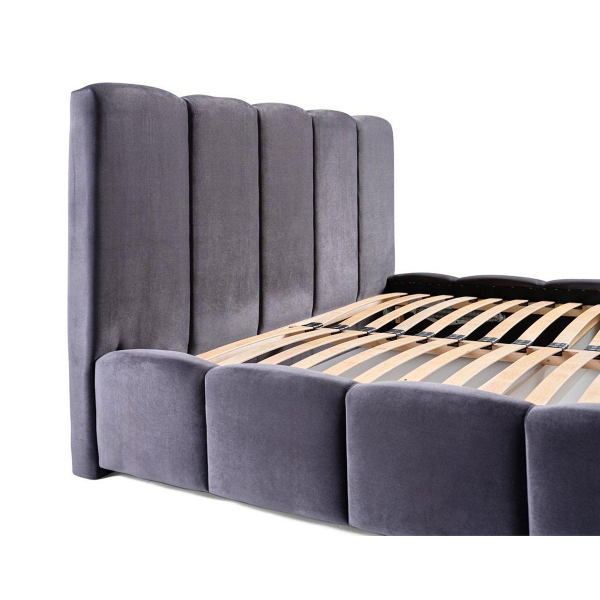 BEST MOBILIER Torreon - lit coffre - 180x200 - sommier inclus - en velours