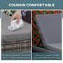 Voir la diapositive 5 : OUTSUNNY Bain de soleil transat grand confort matelas inclinaison réglable multipositions résine tressée grise