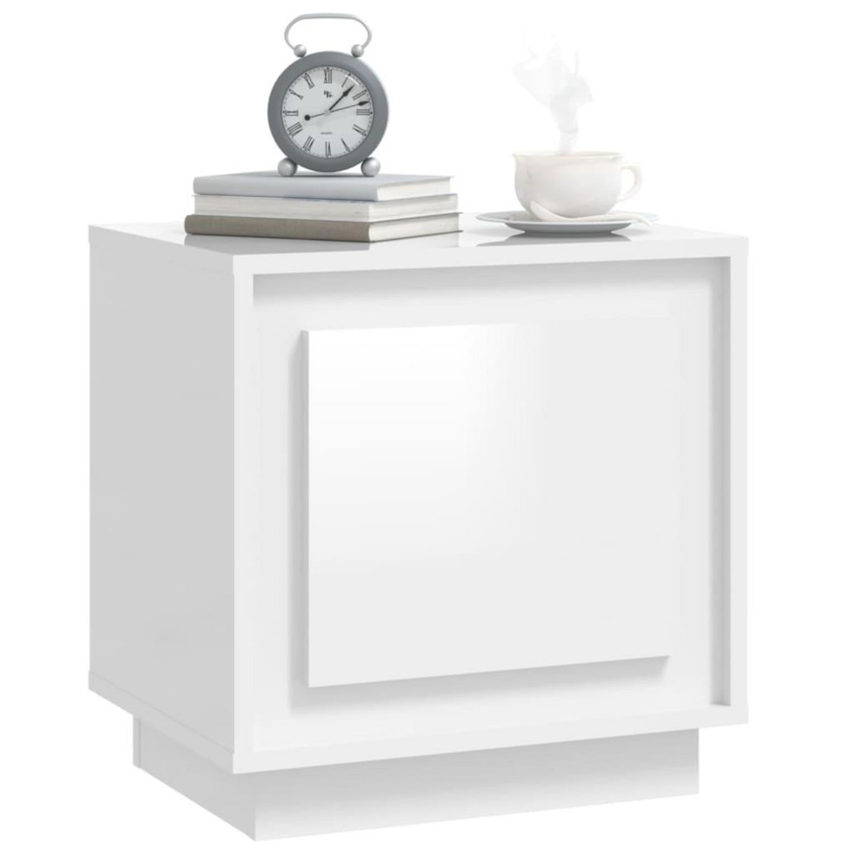 VIDAXL Table de chevet blanc brillant 44x35x45 cm bois d'ingenierie