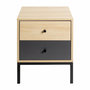 Voir la diapositive 2 : Paris Prix Table de Chevet 2 Tiroirs  Tom  50cm Naturel & Anthracite