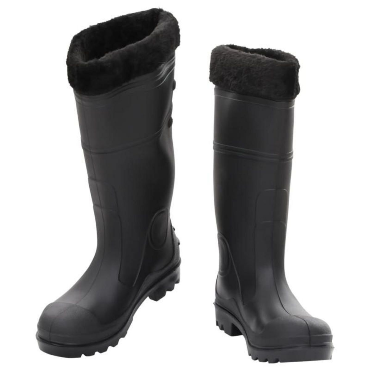 VIDAXL Bottes de pluie avec chaussettes amovibles noir taille 39 PVC