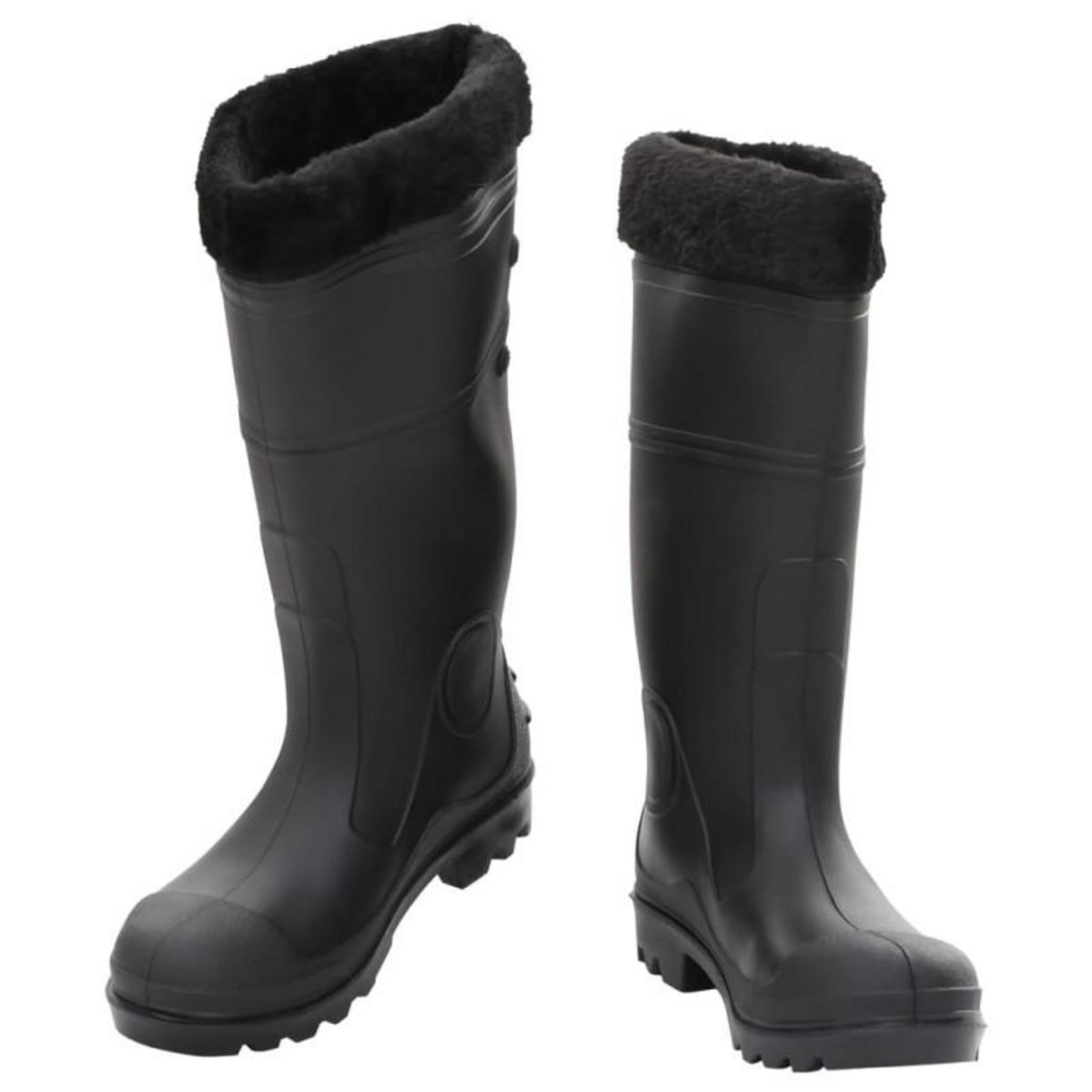 VIDAXL Bottes de pluie avec chaussettes amovibles noir taille 39 PVC