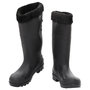 Voir la diapositive 2 : VIDAXL Bottes de pluie avec chaussettes amovibles noir taille 39 PVC