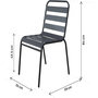 Voir la diapositive 3 : Habitat et Jardin Lot de 4 chaises de jardin en métal empilables  Bilbao  - Gris