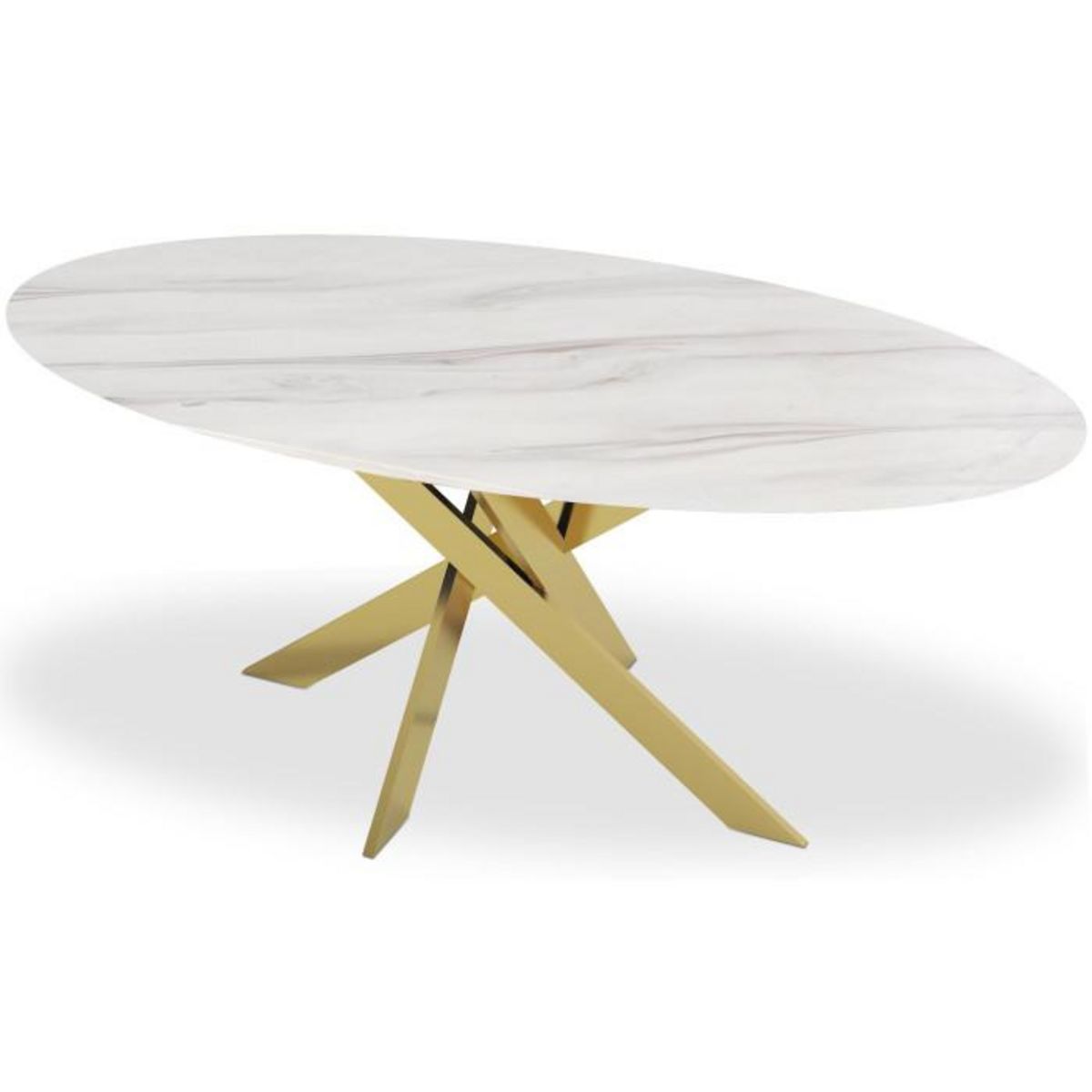 Paris Prix Table de Repas Design  Octavo  180cm Blanc & Or
