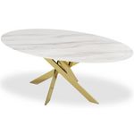 Paris Prix Table de Repas Design  Octavo  180cm Blanc & Or