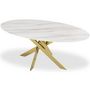 Voir la diapositive 1 : Paris Prix Table de Repas Design  Octavo  180cm Blanc & Or