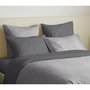 Voir la diapositive 3 : COTON PUR Pack complet 6 pièces Gris/Anthracite réversible housse de couette pour lit 140 x 190 cm