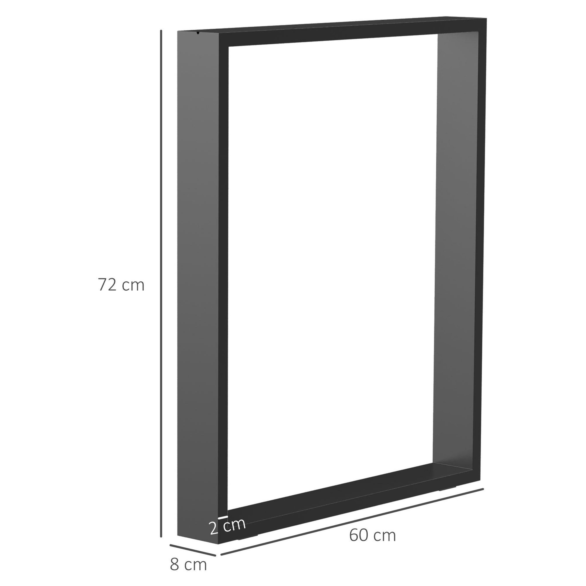 Voir la diapositive 3 : HOMCOM Lot de 2 pieds rectangulaires design contemporain - H.72 cm - acier noir