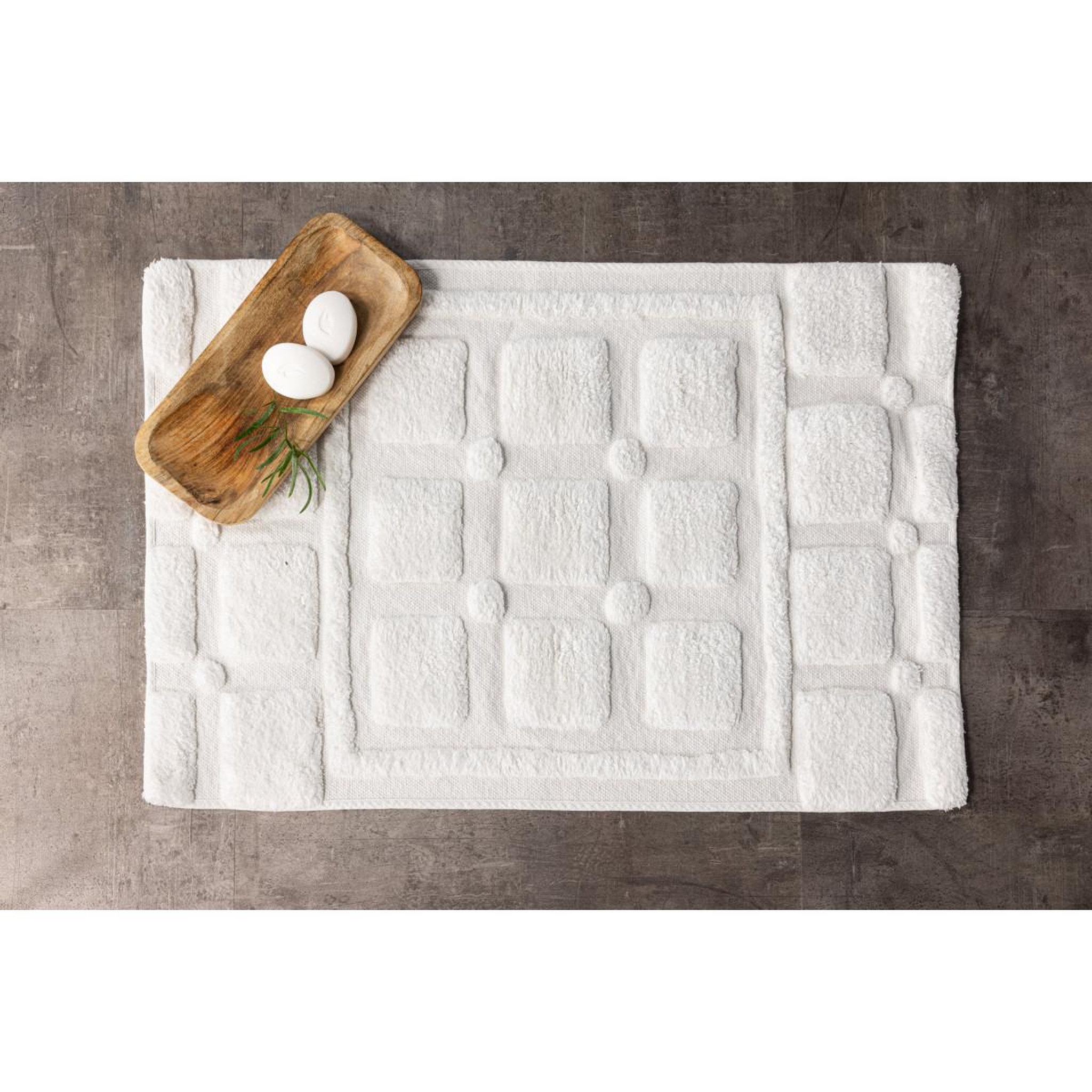 Voir la diapositive 3 : Paris Prix Tapis de salle de bain  putte  60x90cm blanc