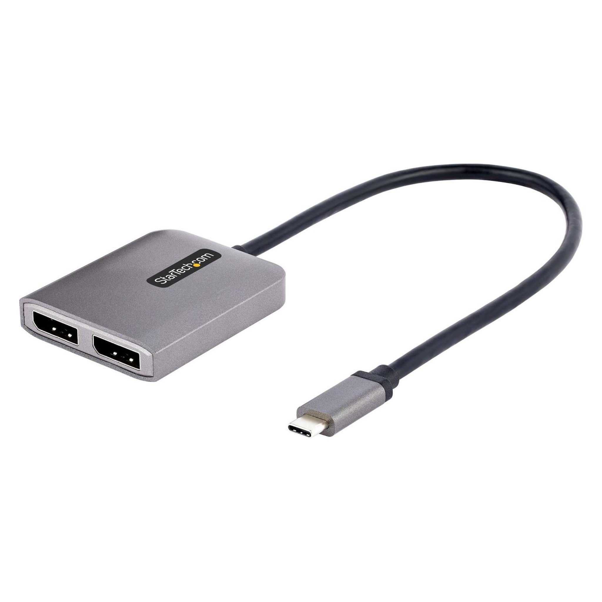 Startech Startech.com hub usb-c mst à 2 ports - adaptateur multi-moniteur usb type-c vers 2x displayport pour ordinateur portable - dual-dp jusqu'à 4k 60hz avec dp 1.4 alt mode & dsc - hdr - câble de 30 cm - windows uniquement