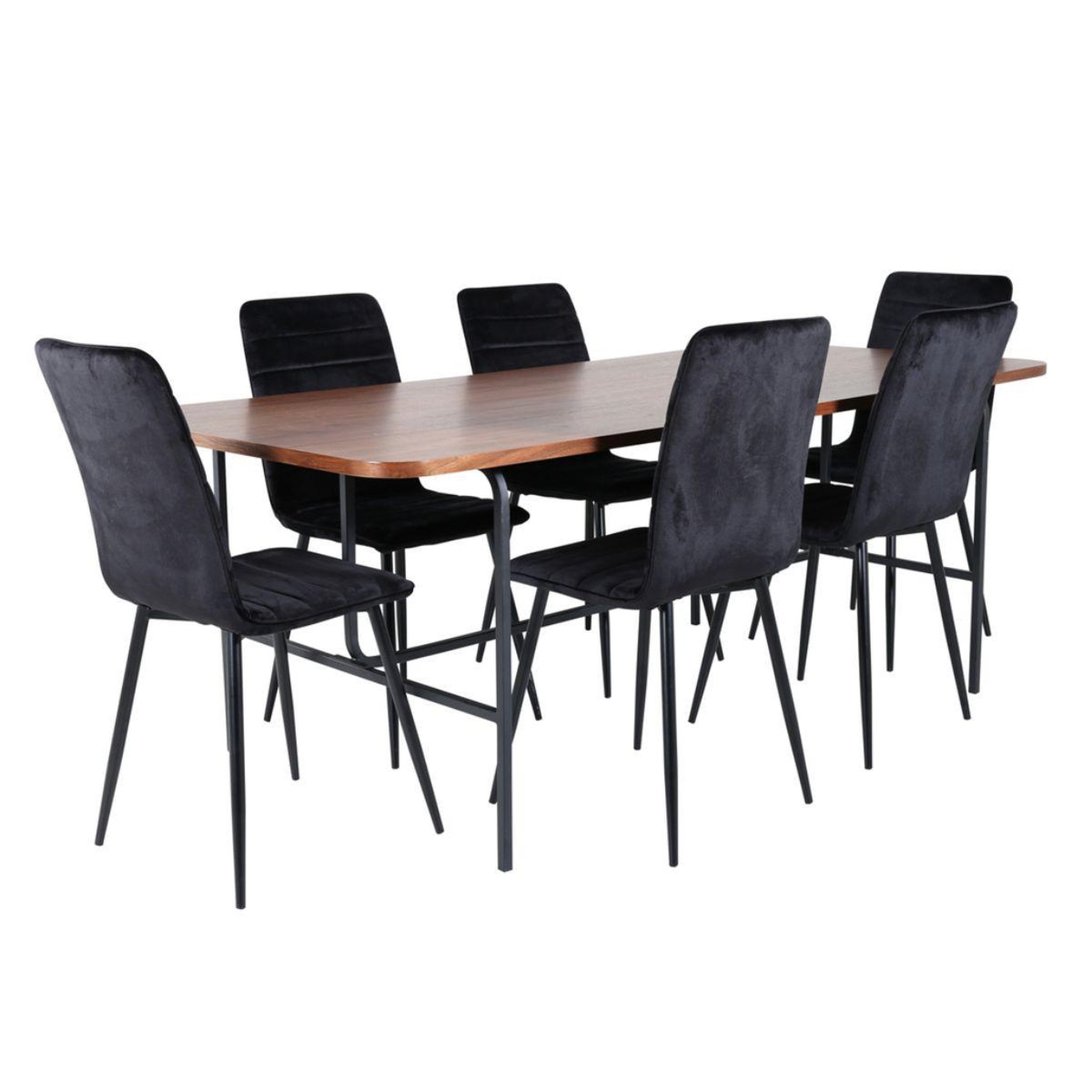 Paris Prix Ensemble table à manger & 6 chaises  uno & windu  200cm noir & marron