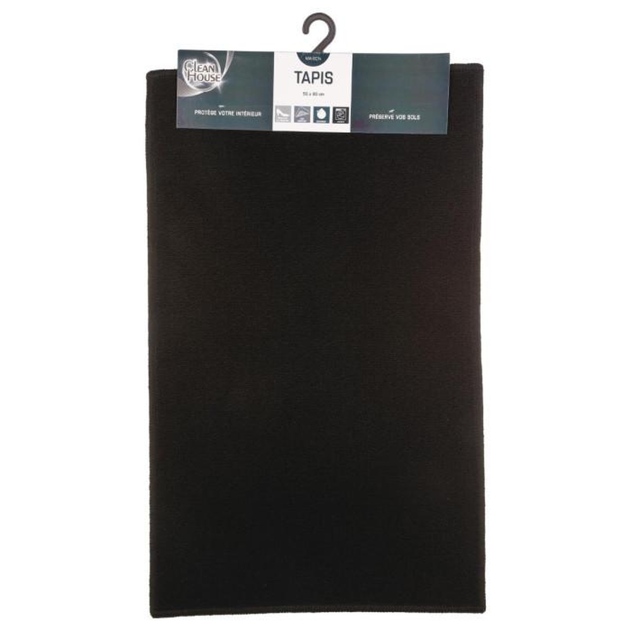 Voir la diapositive 3 : Paris Prix Tapis Uni Anti-dérapant  Protect  50x80cm Noir