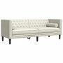Voir la diapositive 2 : VIDAXL Canape Chesterfield avec traversins 3 places creme velours