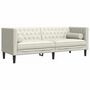 Voir la diapositive 2 : VIDAXL Canape Chesterfield avec traversins 3 places creme velours