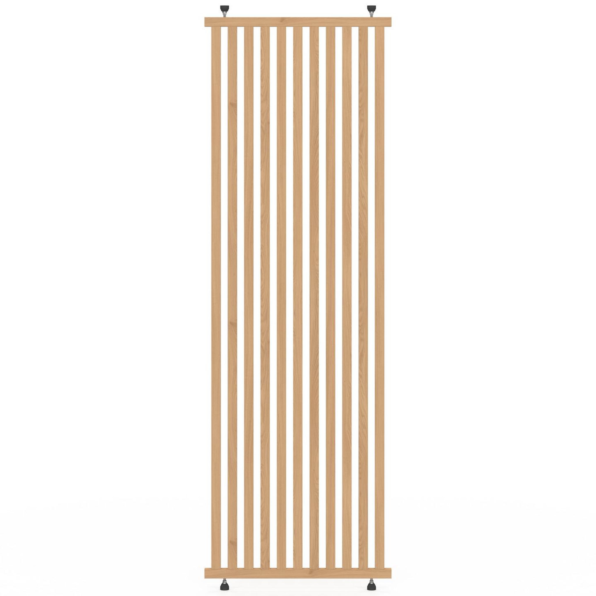 Voir la diapositive 4 : ID MARKET Cloison de séparation claustra 250 x 80 cm en tasseaux de bois coloris chêne