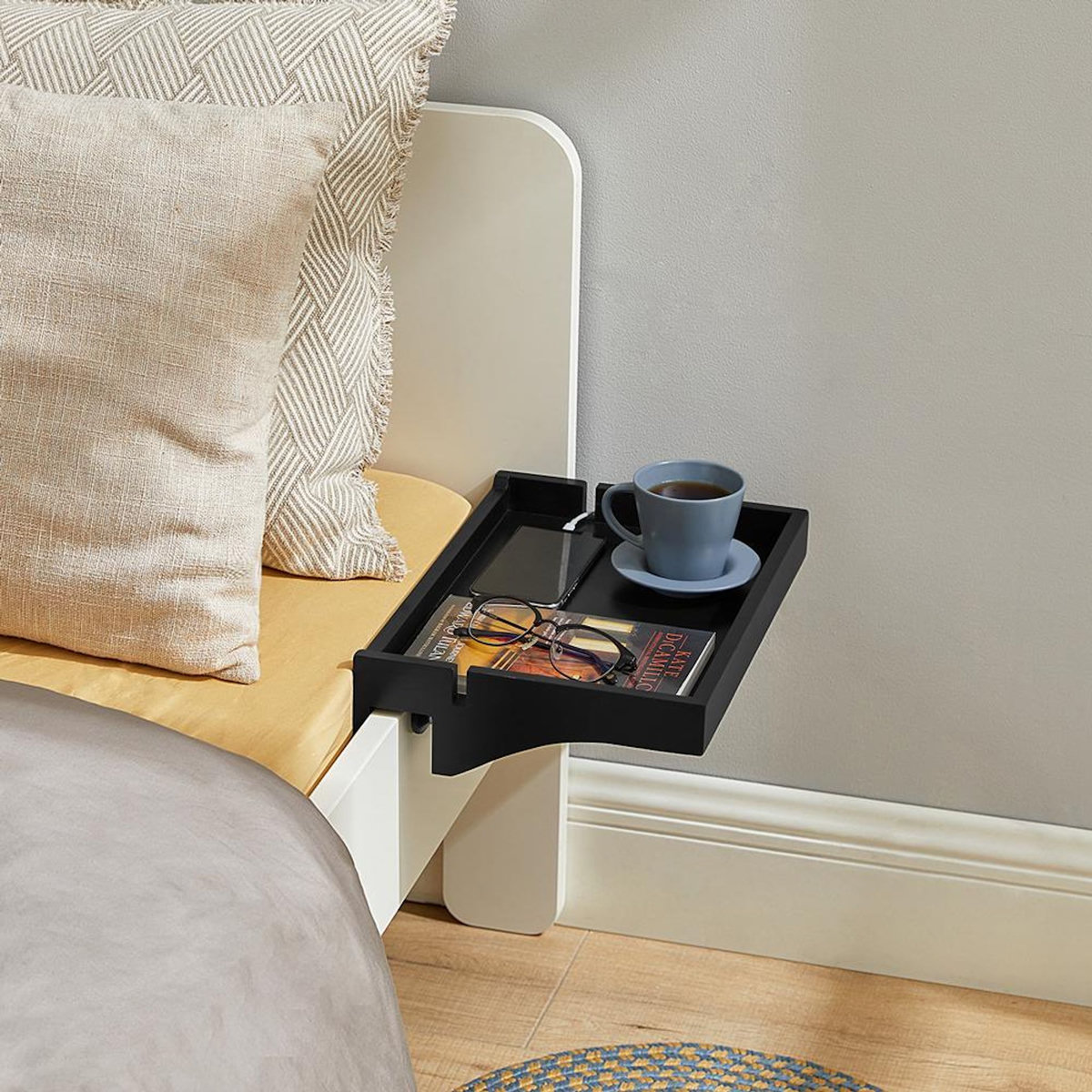 SOBUY SoBuy - Tablette De Chevet amovible avec encoches pour câbles - Minimaliste - NKD01