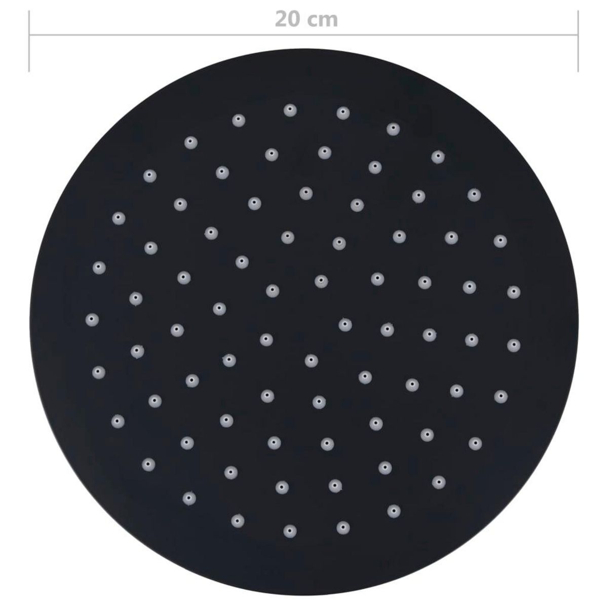 VIDAXL Pomme de douche pluie Acier inoxydable 20 cm Ronde Noir