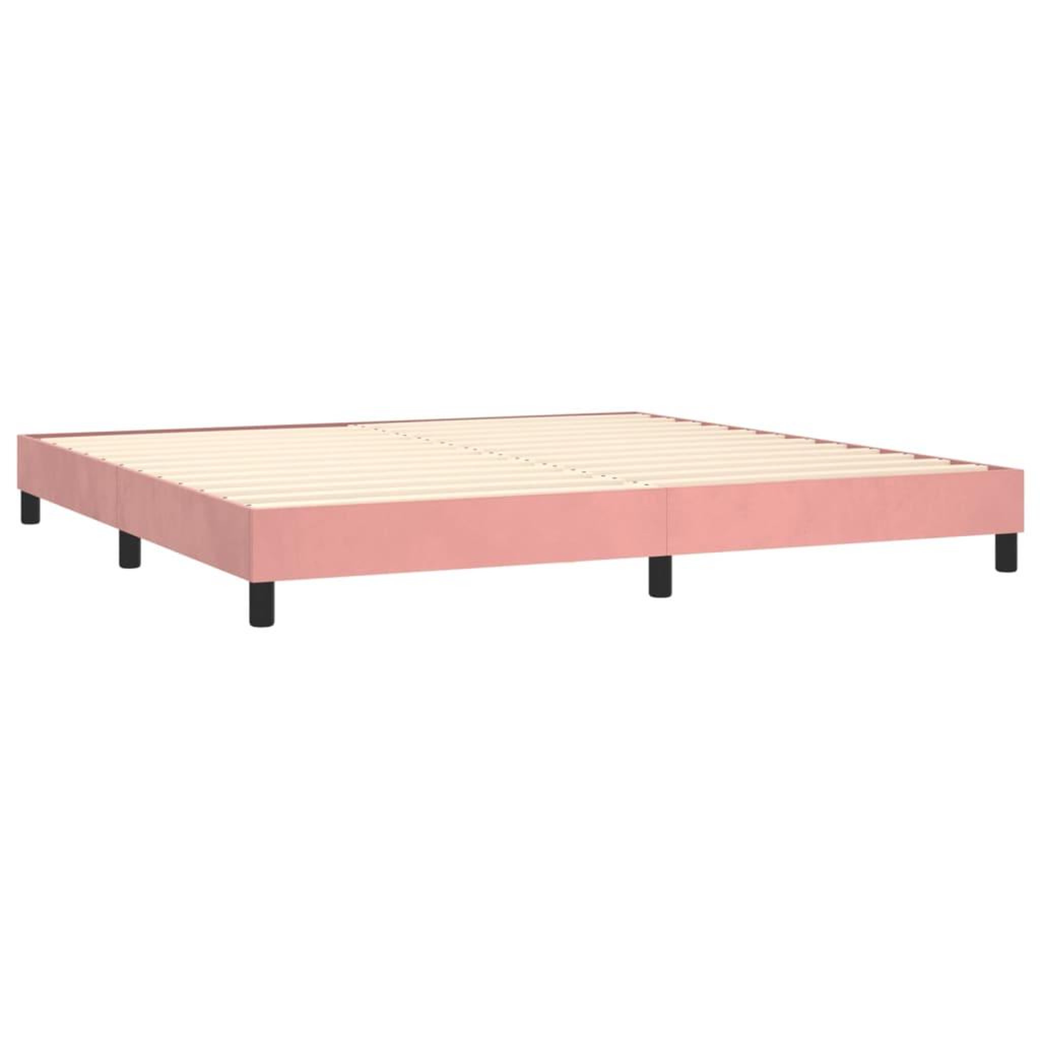 Voir la diapositive 5 : VIDAXL Sommier a lattes de lit avec matelas LED Rose 200x200cm Velours