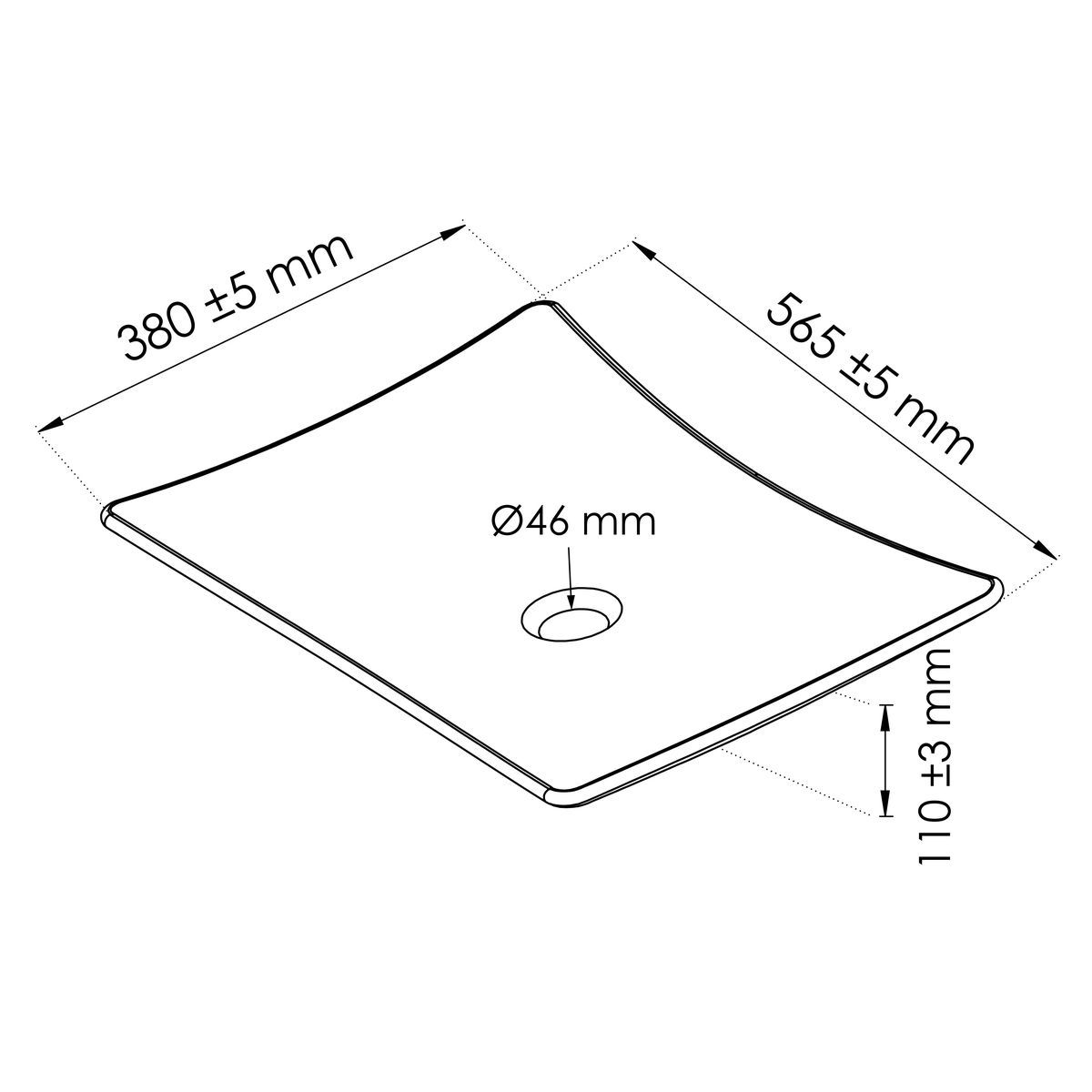ONDEE TARA Vasque 38x56,5cm BLANC