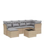 Voir la diapositive 2 : VIDAXL Salon de jardin avec coussins 7pcs melange beige resine tressee