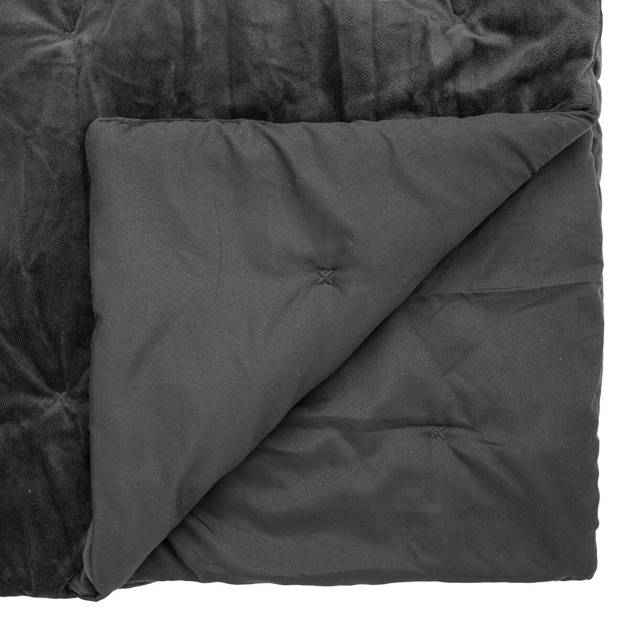 Voir la diapositive 2 : ATMOSPHERA Couvre lit en velours  jiling  240x260cm gris foncé