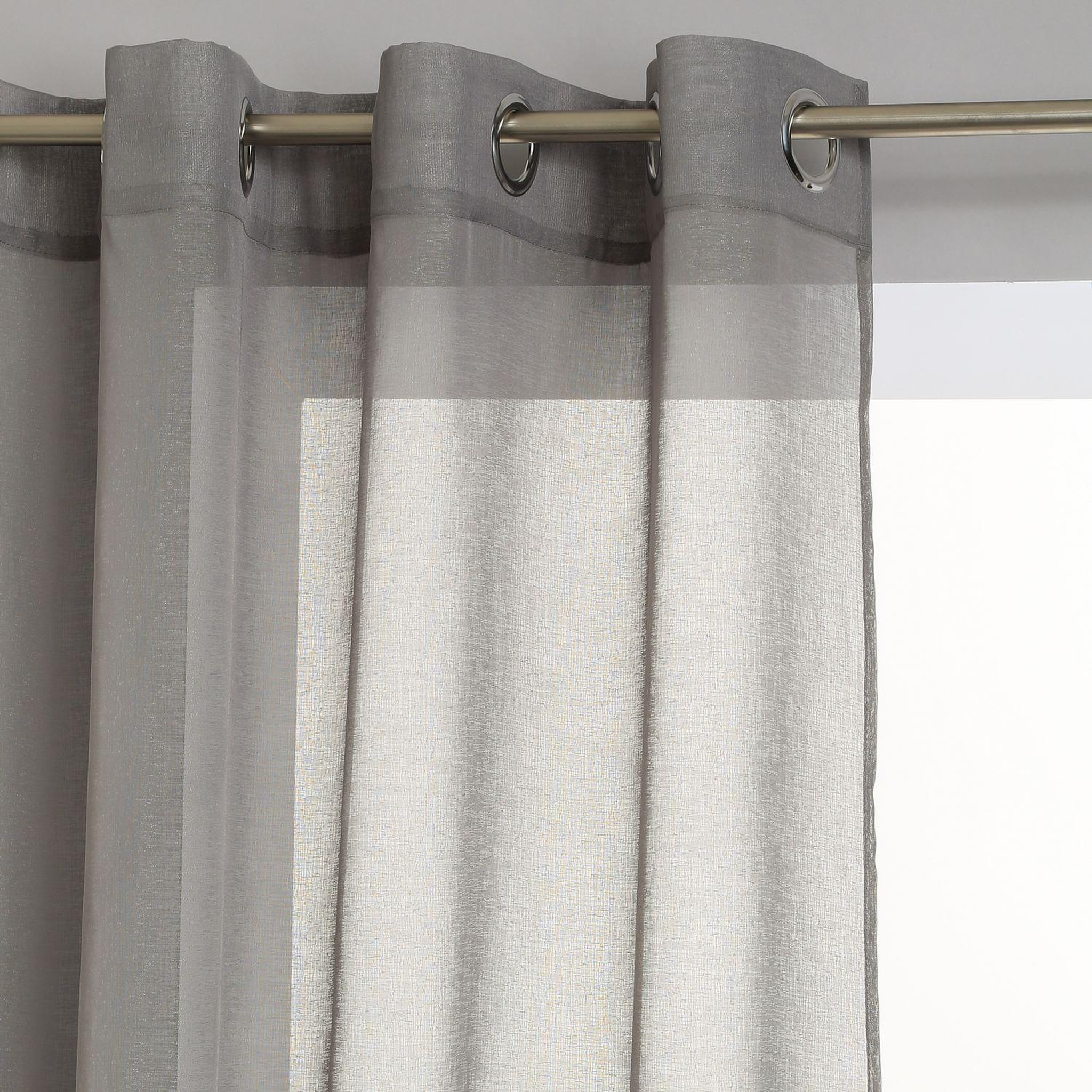 ATMOSPHERA Voilage etamine - 140 x 240 cm - gris