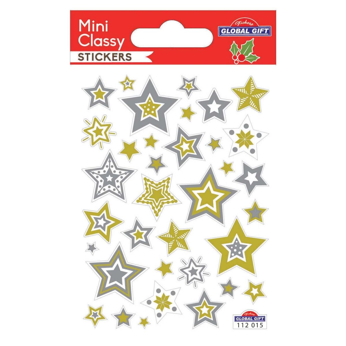  Stickers Noël - Étoiles dorées et argentées