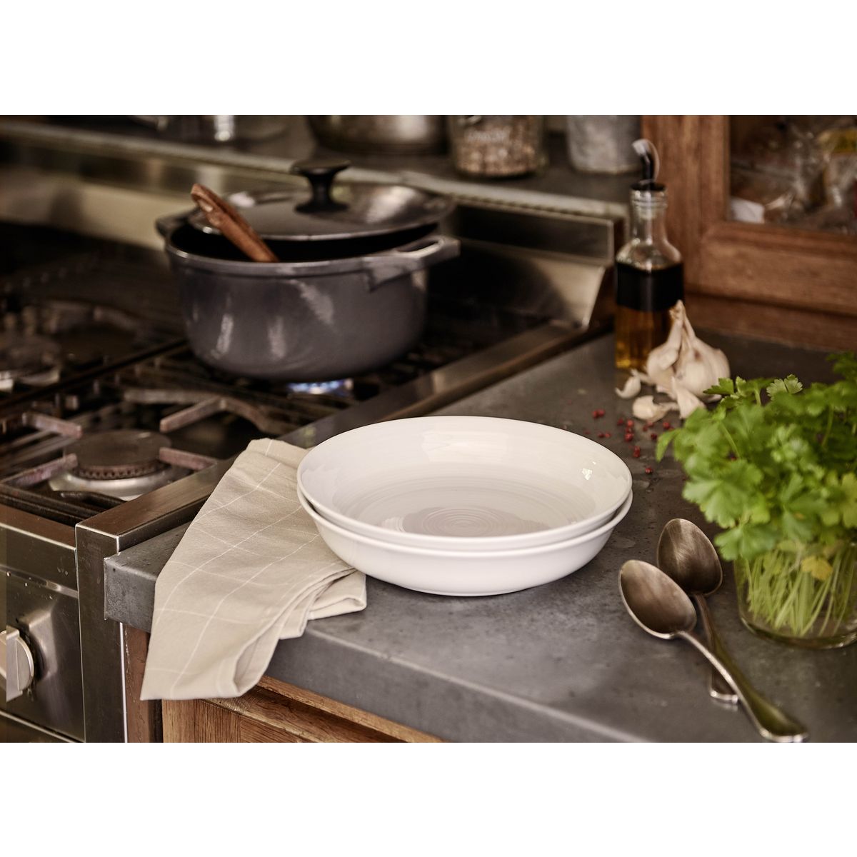 COMPTOIR DE FAMILLE Set de 2 assiettes creuses 22 cm blanc