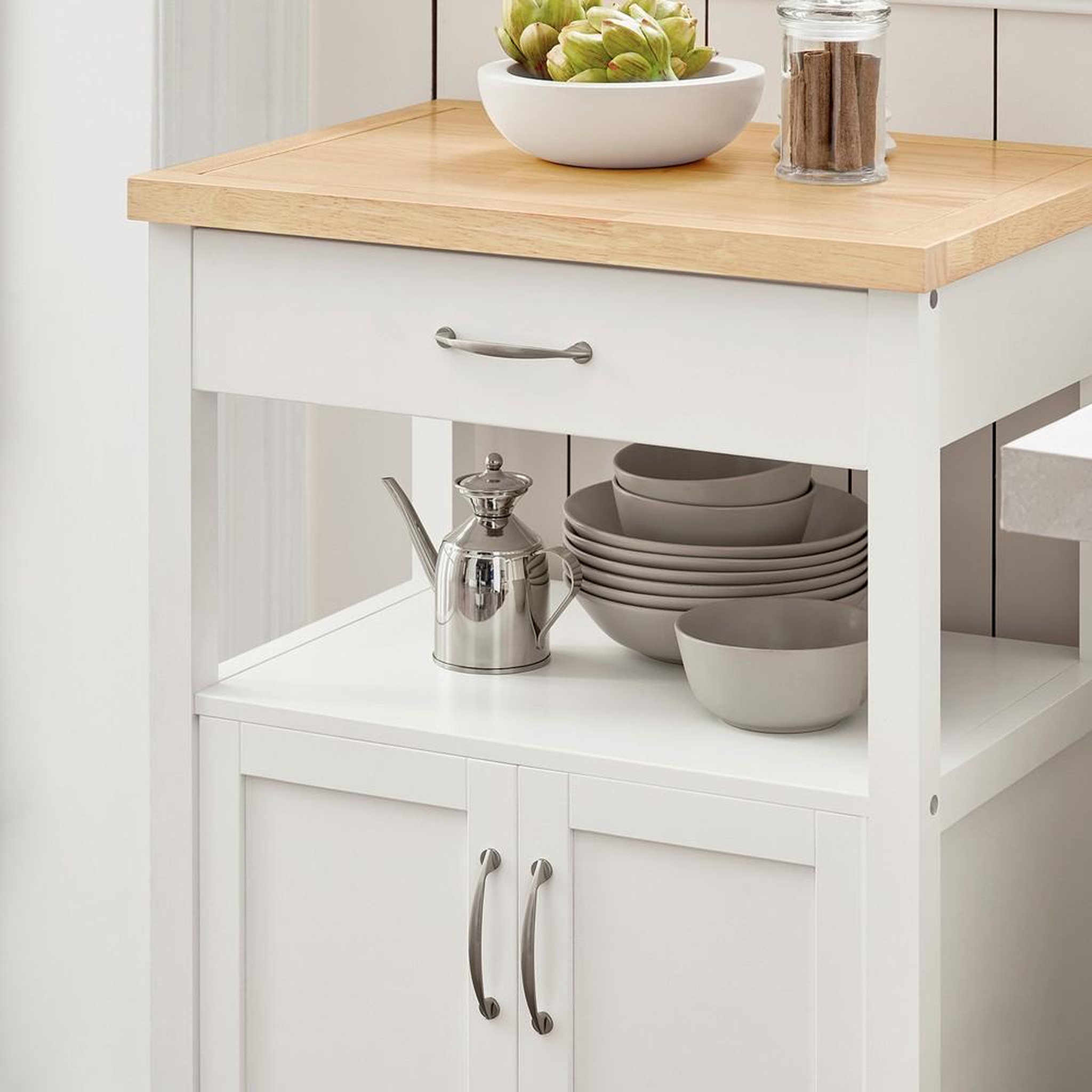 Voir la diapositive 5 : SOBUY Chariot de cuisine avec tiroir et roulettes blanc 60x45x92cm fkw22-ii-wn