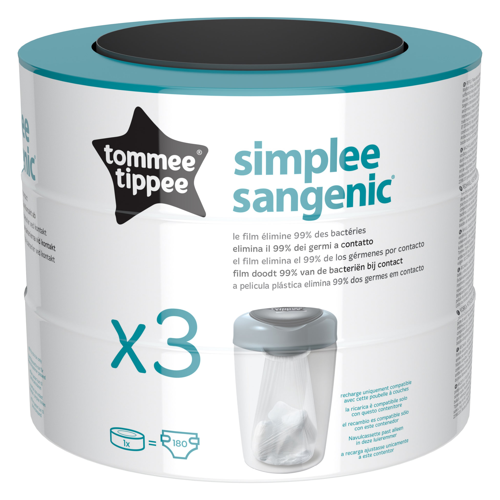 TOMMEE TIPPEE Recharges poubelle à couches SIMPLEE x3