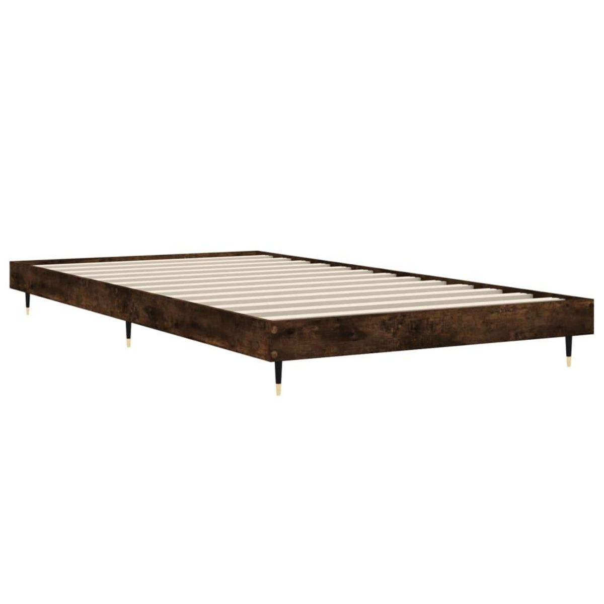 VIDAXL Cadre de lit sans matelas chene fume 100x200 cm bois ingenierie