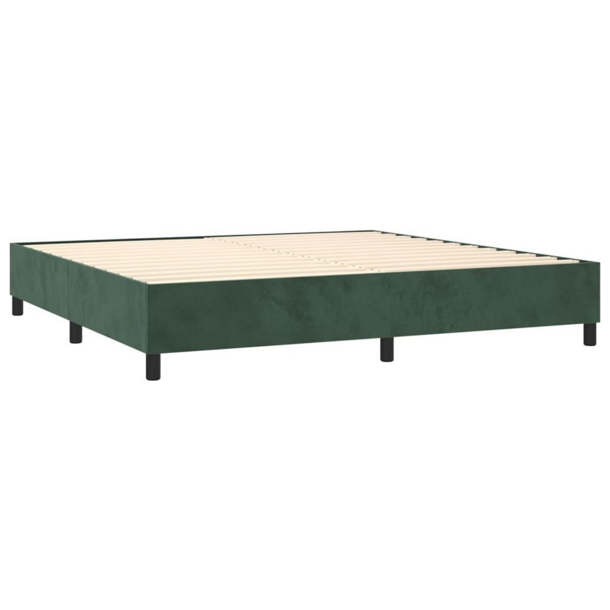 VIDAXL Sommier a lattes de lit matelas et LED Vert fonce 200x200 cm