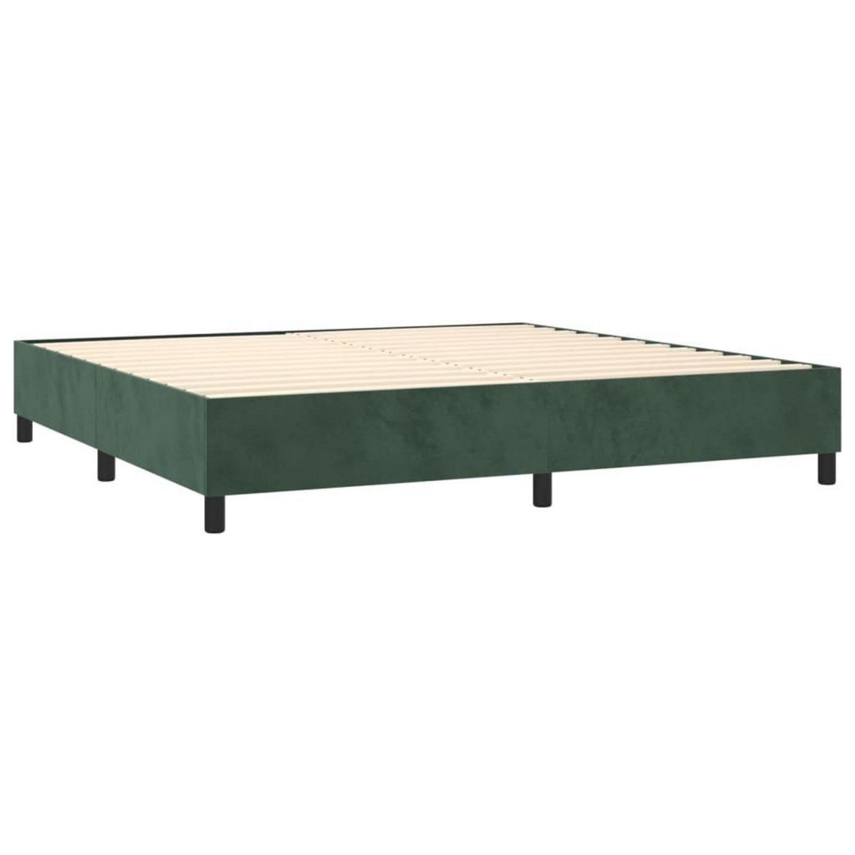VIDAXL Sommier a lattes de lit matelas et LED Vert fonce 200x200 cm