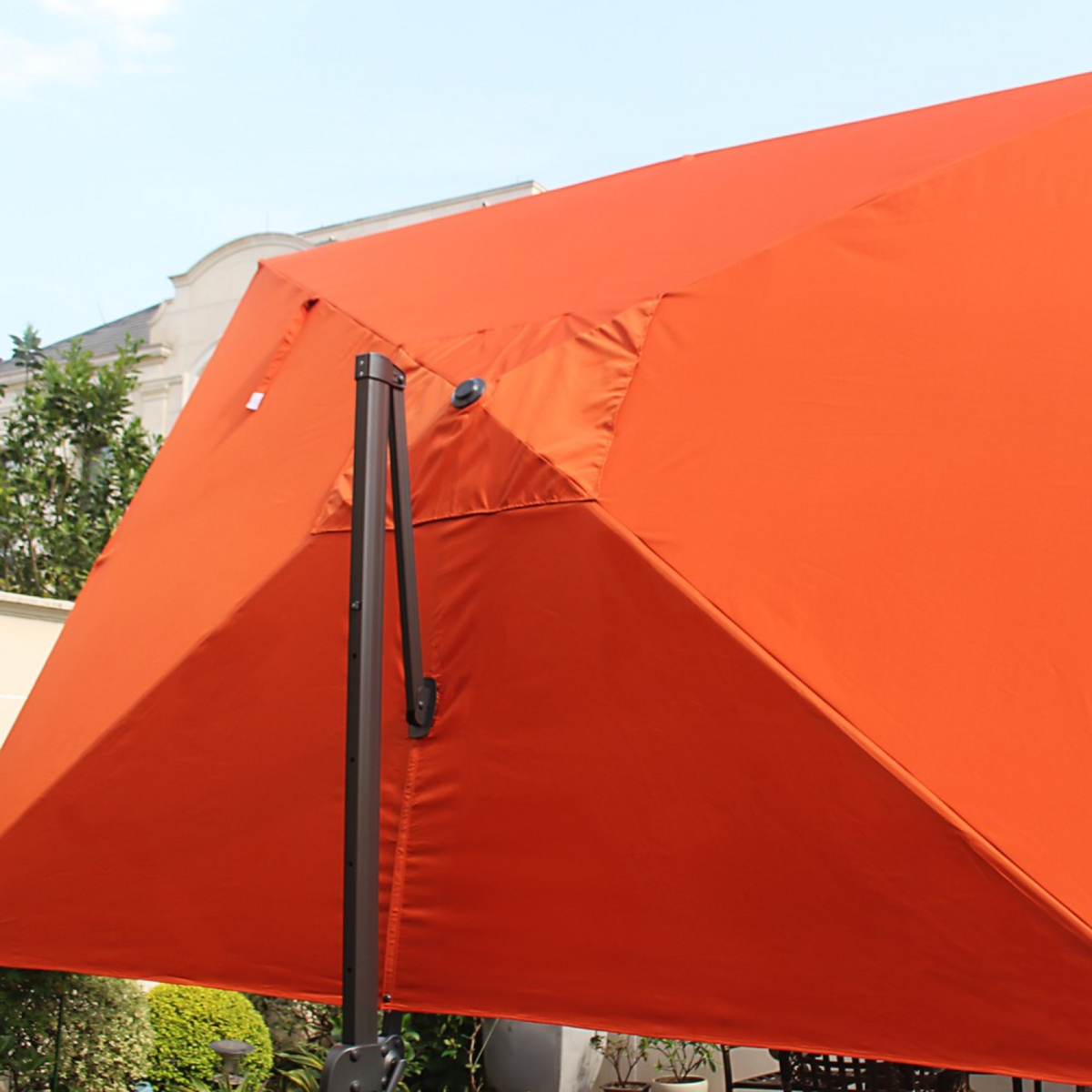 CONCEPT USINE Ensemble parasol terracotta 3x4m et 4 dalles à lester CESARE