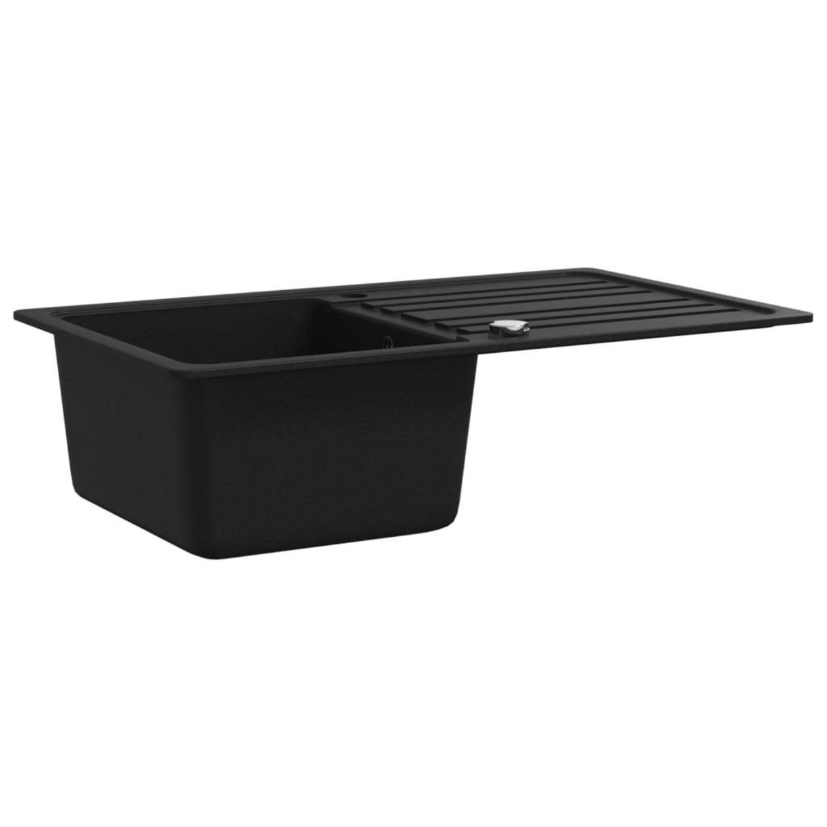 VIDAXL Evier de cuisine en granite avec egouttoir reversible Noir